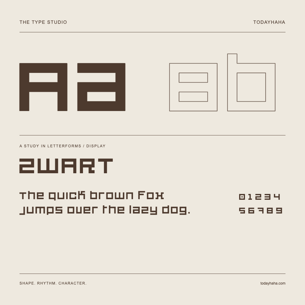 ZWART — Studio delle lettere con frase e numeri