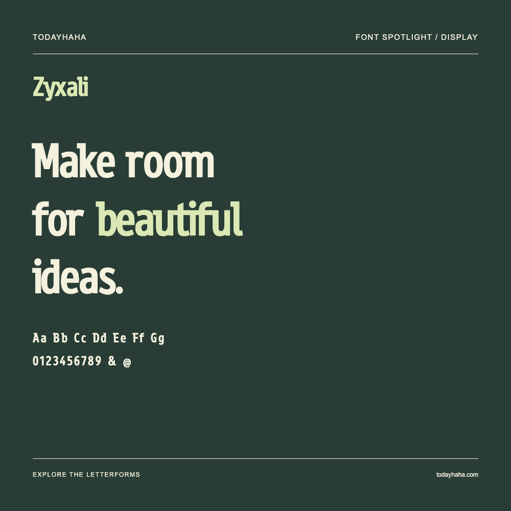 Zyxali — Typografieposter mit Beispieltext
